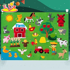 High Quality Montessori DIY Farm Animal Felt Story Busy Board For Kids W12D510